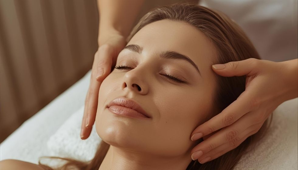 Femme recevant un soin du visage